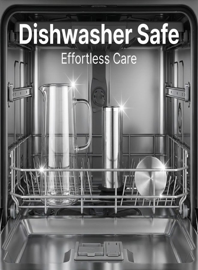 ماكينة تحضير القهوة الباردة والشاي المثلج من GWNF، سعة 1.4 لتر/48 أونصة، إبريق زجاجي من البوروسيليكات مع فلتر من الفولاذ المقاوم للصدأ، غطاء محكم الإغلاق، آمنة للغسل في غسالة الأطباق، سهلة الاستخدام | دليل المستخدم وفرشاة مرفقة - Image 4